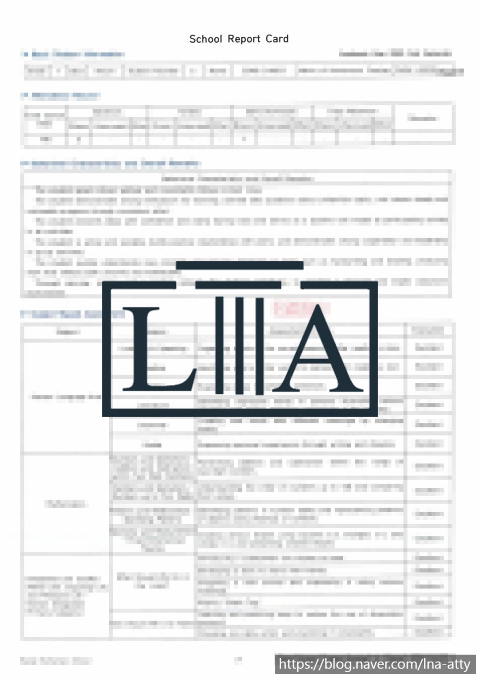 Report card and grade summary translation sample (2)