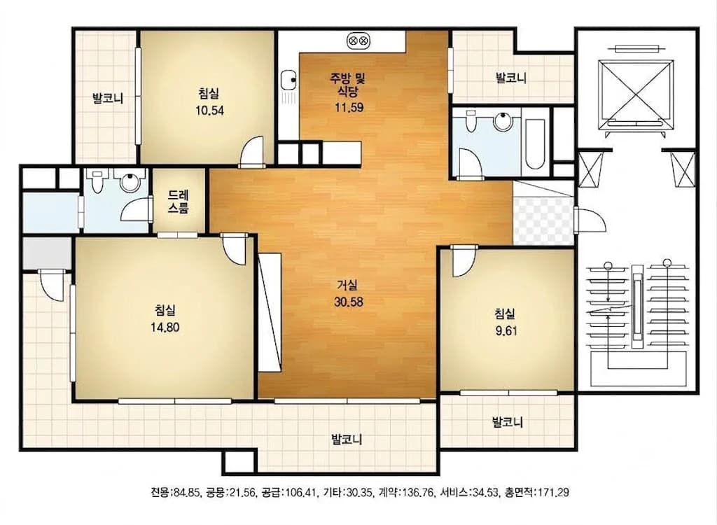 조용하고 쾌적한 도심 속 힐링 하우스 평면도 1