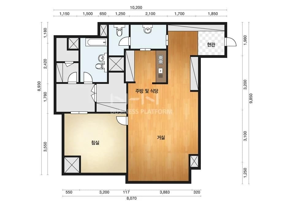 A Spacious 1.5-Bedroom Apartment Right In Front of the Metro Station floor plan 1