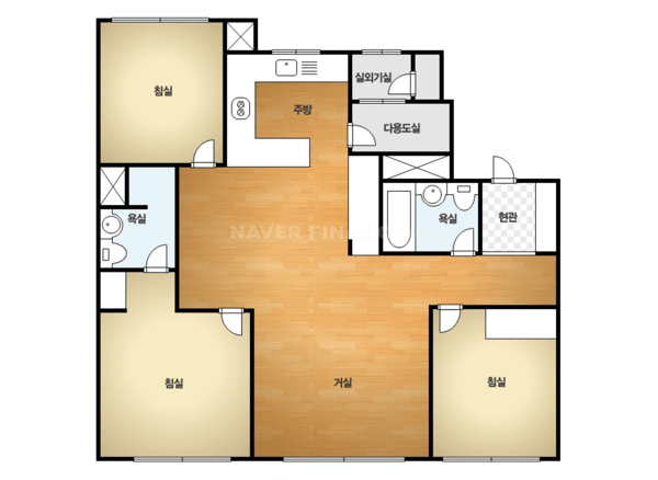 3BR, 2BA, Brand New, 3F, Business Contract. photo 3